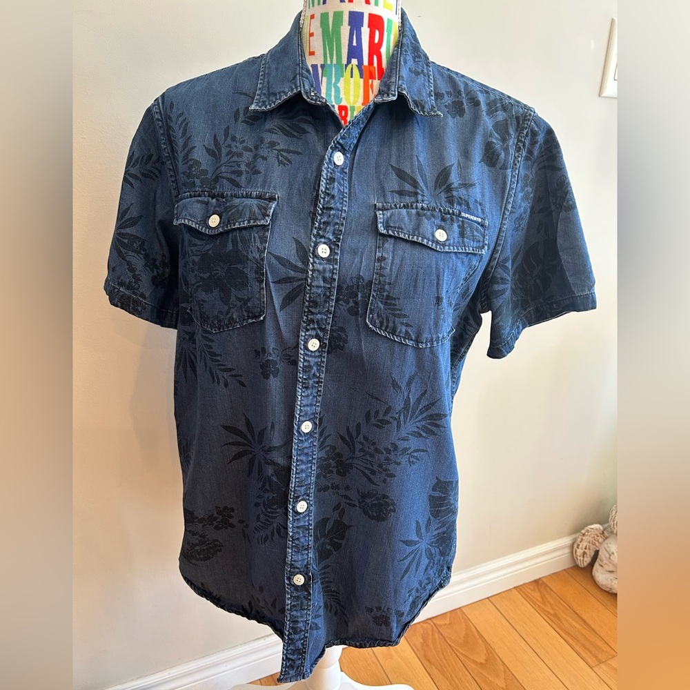 Superdry Dark Blue Floral Button Down Shirt